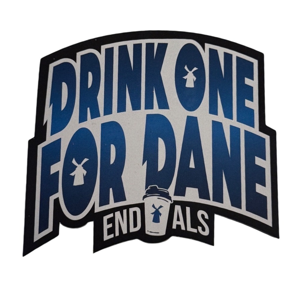 Dutch Bros Coffee Drink One For Dane ALS Awareness Sticker Blue White Decal 5/26